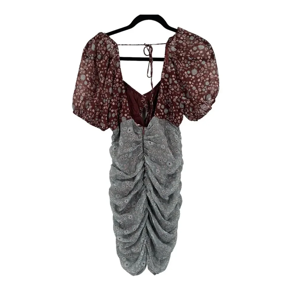 Free People dress Tessa floral gather minidress X-Small XS